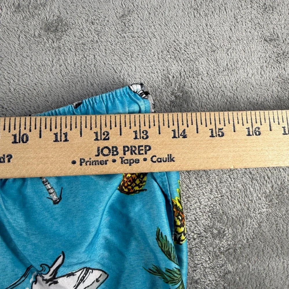 Wonder Nation Boys XL 14-16 Swim Trunks Blue Shark Skull Pineapple Tropical
